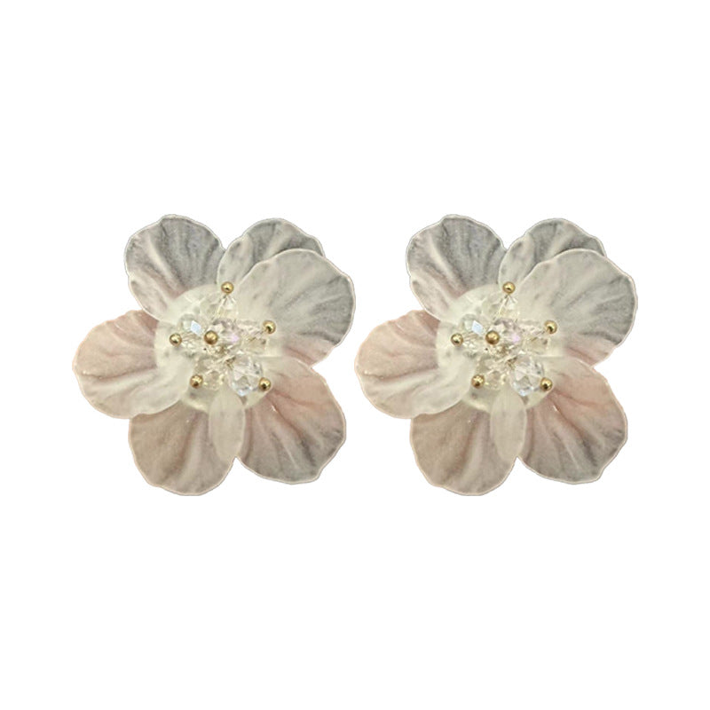 Needxo Flower Crystal Petal Earrings – Sparkle Like a Flower