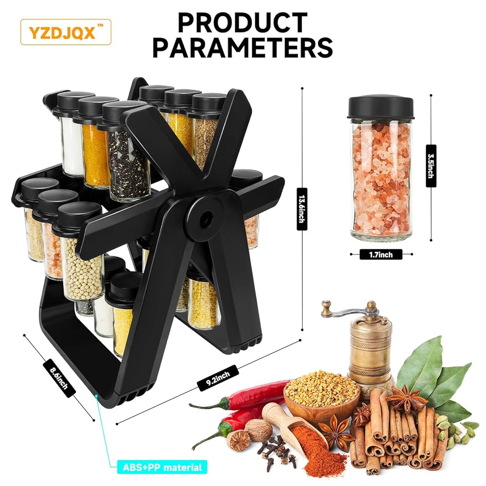 Needxo Rotating Spice Rack – Smart Storage, Sleek Style